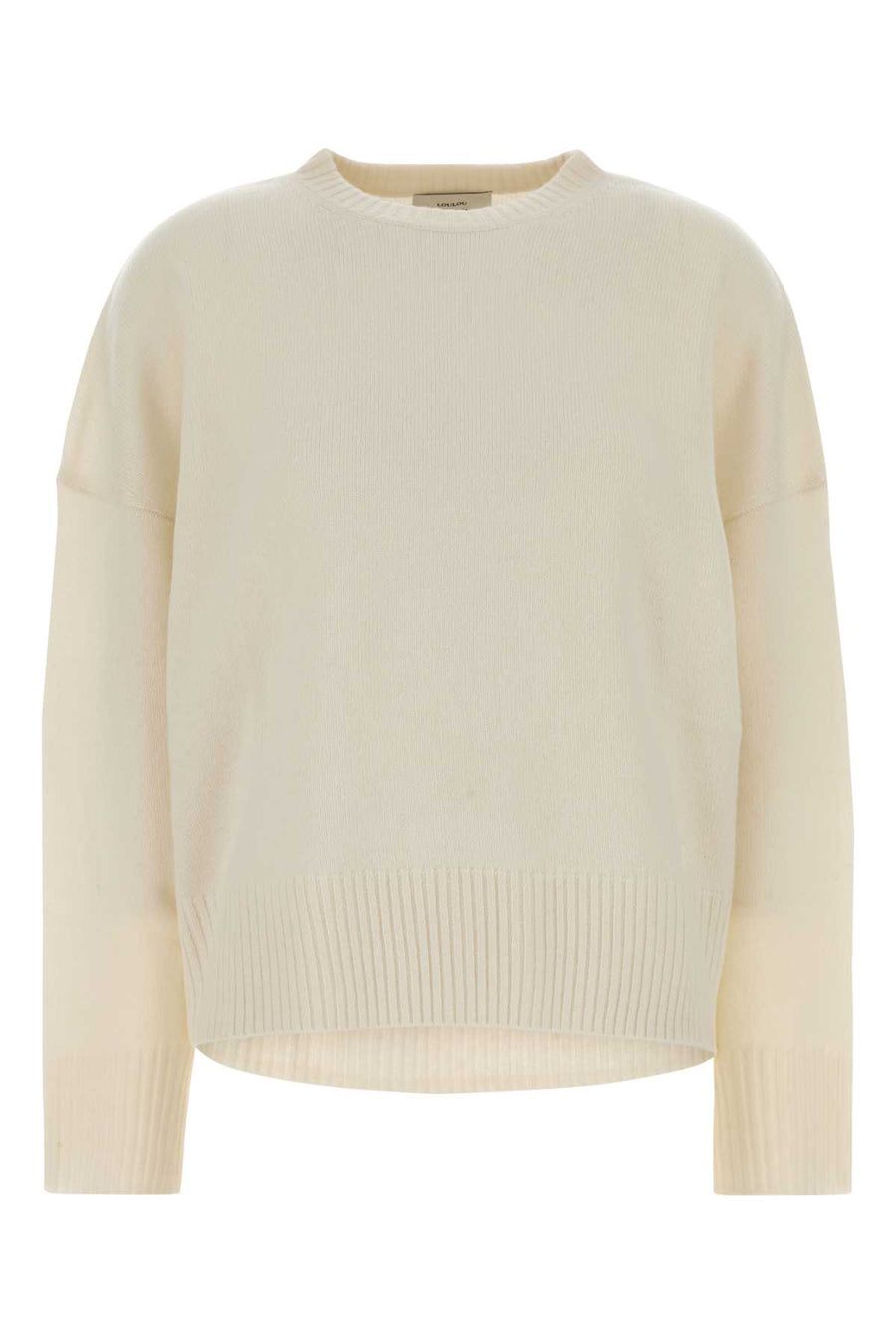 Ivory Cashmere Oversize Anton Sweater Exterior: Maglie