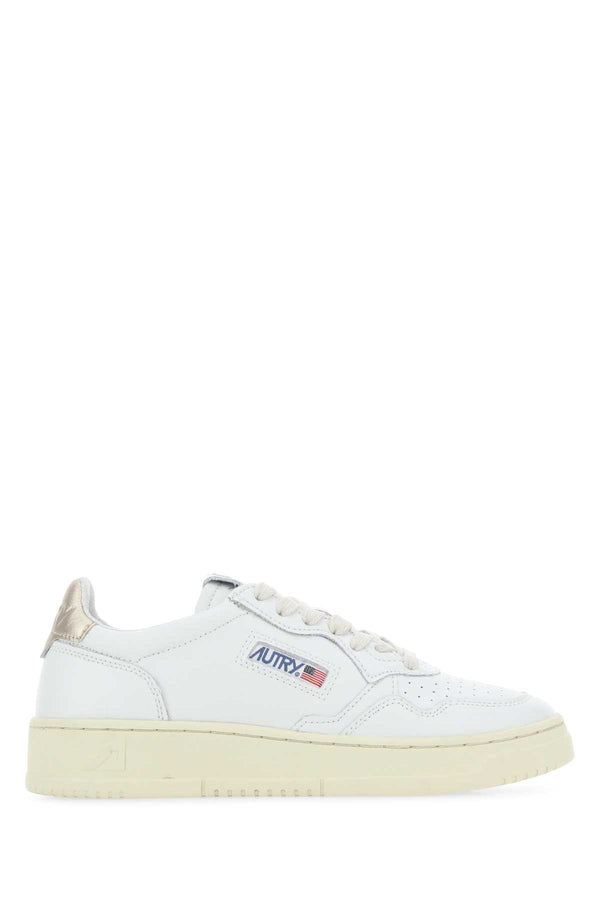 Autry Exterior: 100% Leather sneaker in white