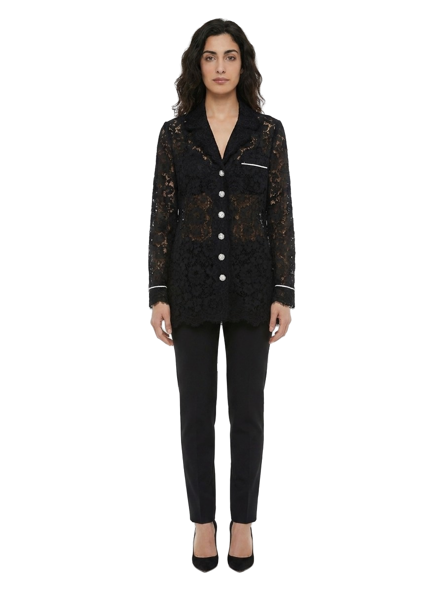 Black Cotton Blazer Clothing