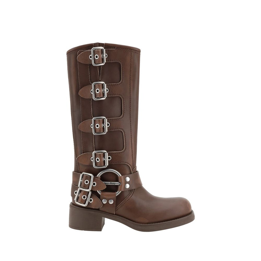 Miu Miu 100% Calf Leather Bos Taurus boot in brown