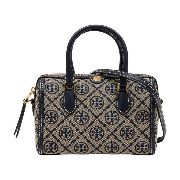 T-Monogram Petite Barrel Shoulder Bag - Tory Burch Leather Blue Cotton / Shoulder-hobo-bags