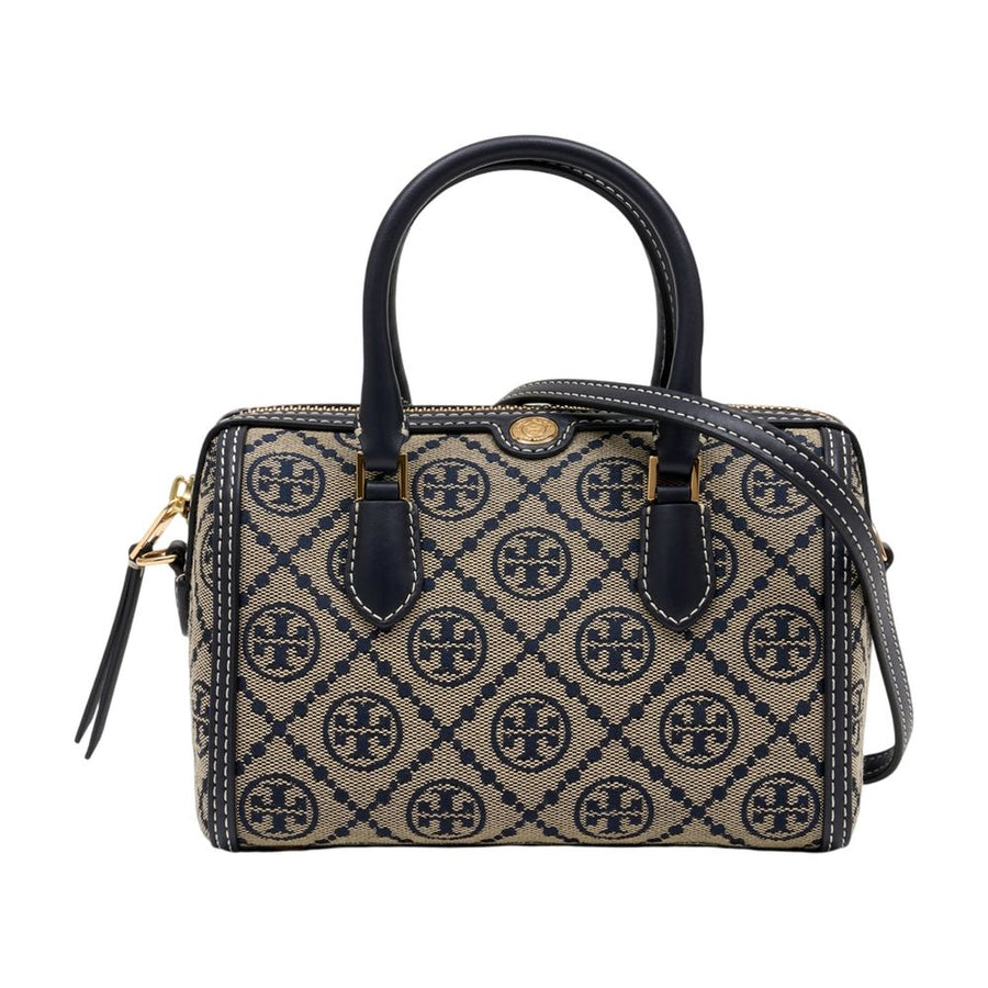 T-Monogram Petite Barrel Shoulder Bag - Tory Burch Leather Blue Cotton / Shoulder-hobo-bags