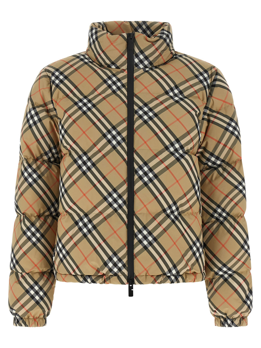 Beige Polyester Full-Length Jacket Clothing