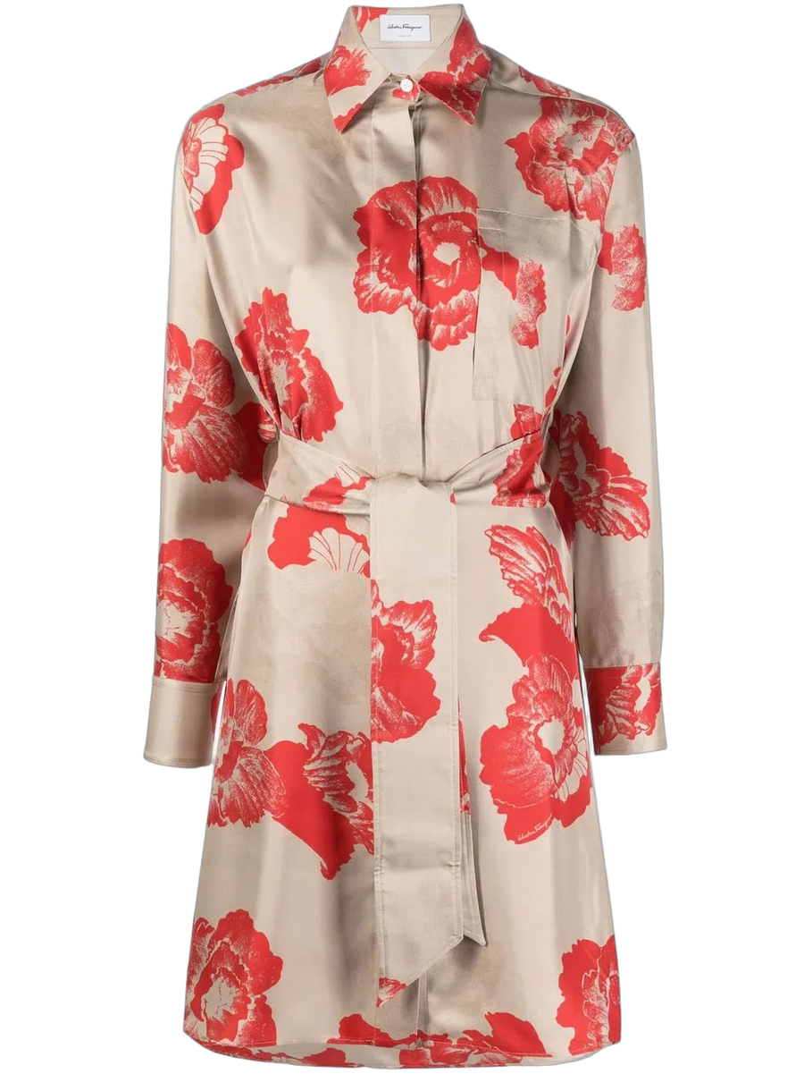Ferragamo shirt dress in red