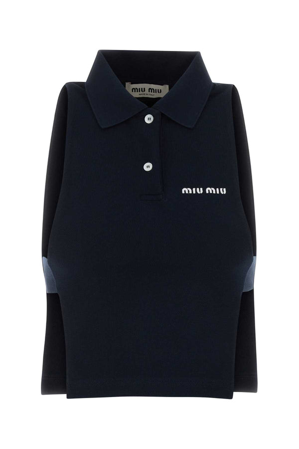 Miu Miu 100% Cotton polo shirt in navy