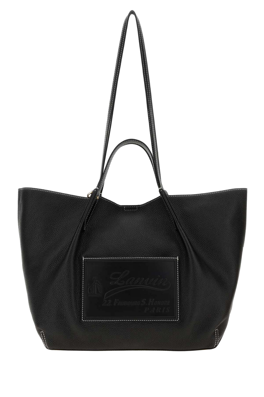 Black Leather Shopping Bag Borse A Mano