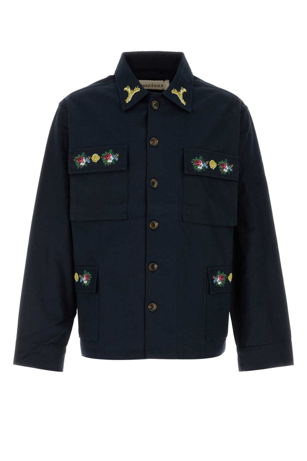 Midnight Blue Oxford Pine Shirt Navy Exterior: Cotton Giacche E Gilet