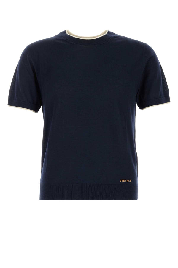 Versace 98% Wool sweater in navy