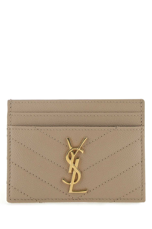 Beige Leather Card Holder 2721 Portafogli