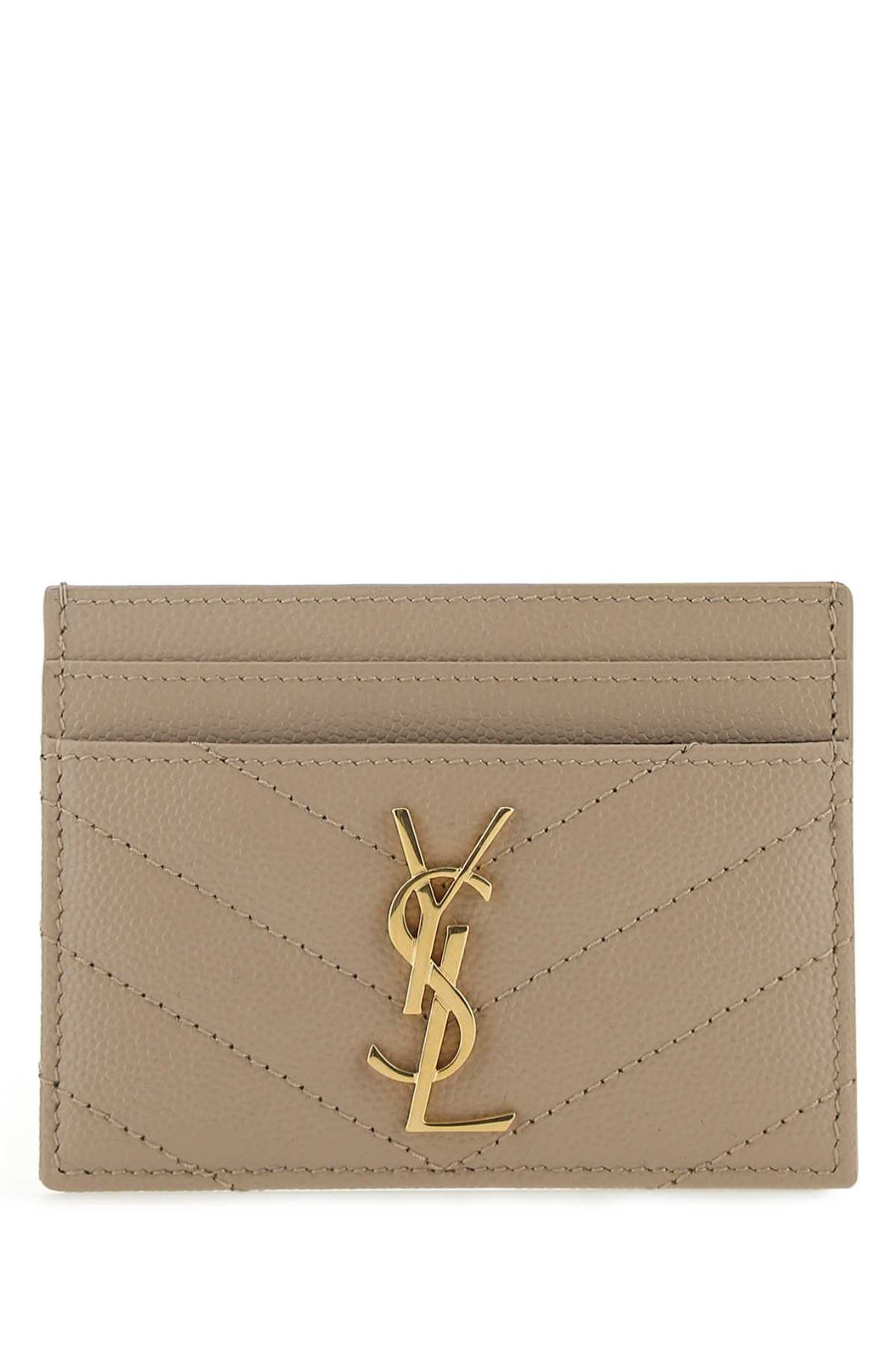 Beige Leather Card Holder 2721 Portafogli