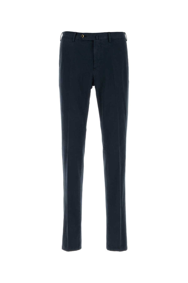 Dark Blue Stretch Cotton Blend Pant Pantaloni