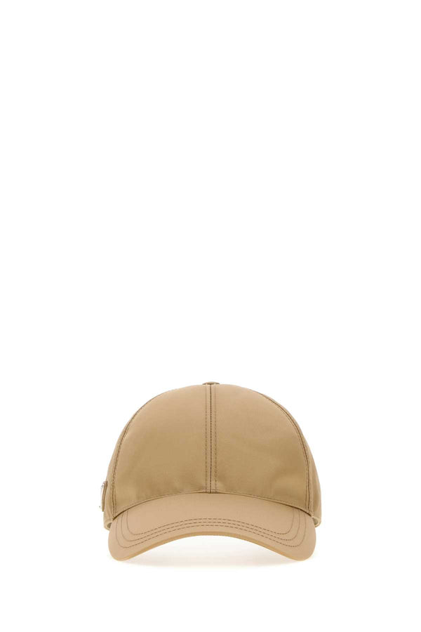 Prada CAPPELLI Exterior: 100% Re-nylon baseball cap in beige