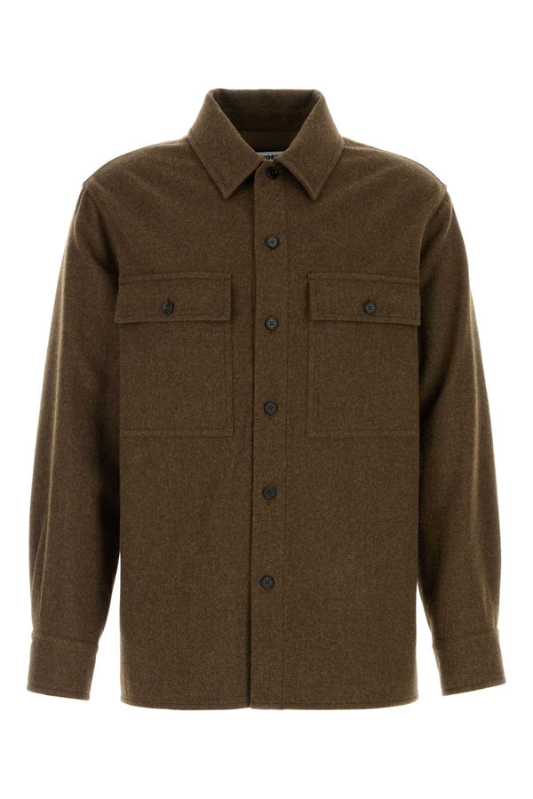 Jil Sander Shirt 100% Virgin wool shirt in khaki