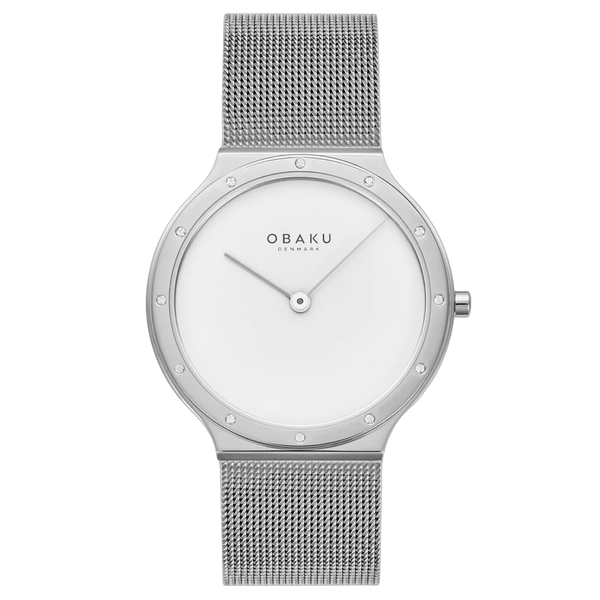 Obaku Stainless steel case watch in white