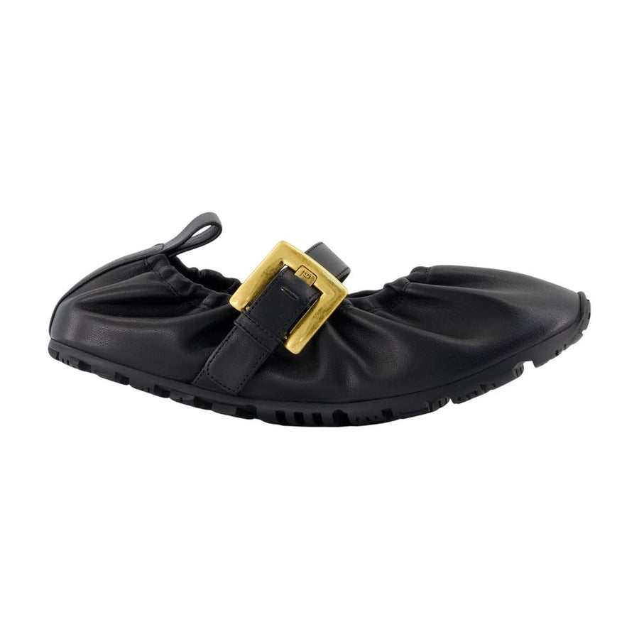 Balmain lambskin ballet flat in black