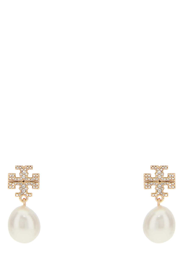Tory Burch Pearl 100% Brass earrings in gold