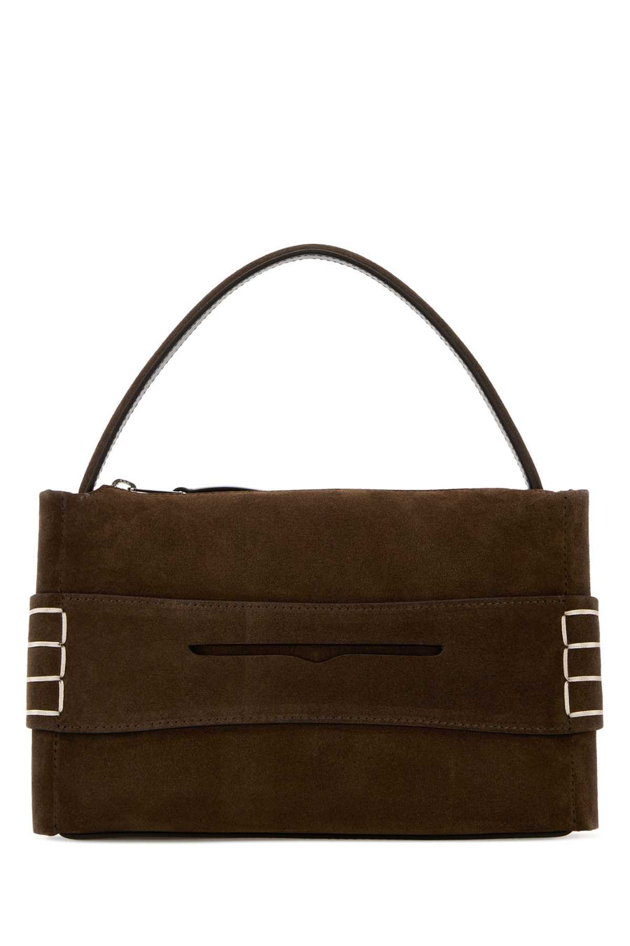 JW Anderson Loafer Exterior: 100% Suede; Lining: 100% Leather; Finishing: Antiqued golden metal shoulder bag in brown