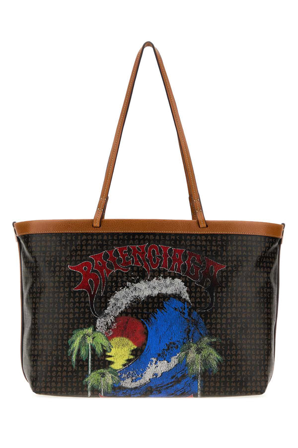 Printed Canvas Medium Select Shopping Bag Black/l Vsurfer Red Borse A Mano