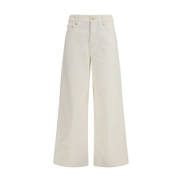 White Cotton Casual Pants