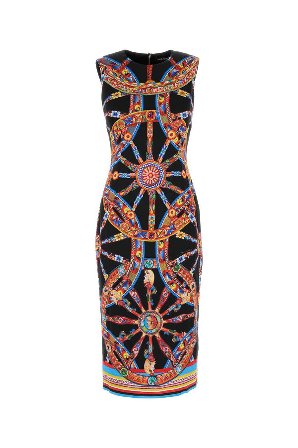Dolce & Gabbana Carretto Exterior: 96% Viscose 4% Elastane; Lining: 92% Silk 8% Elastane dress in black