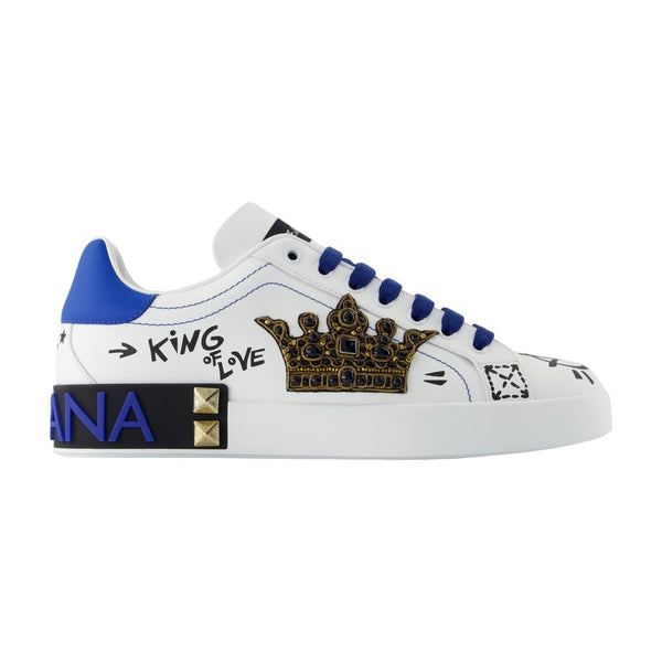 Dolce&Gabbana Calfskin sneaker in white