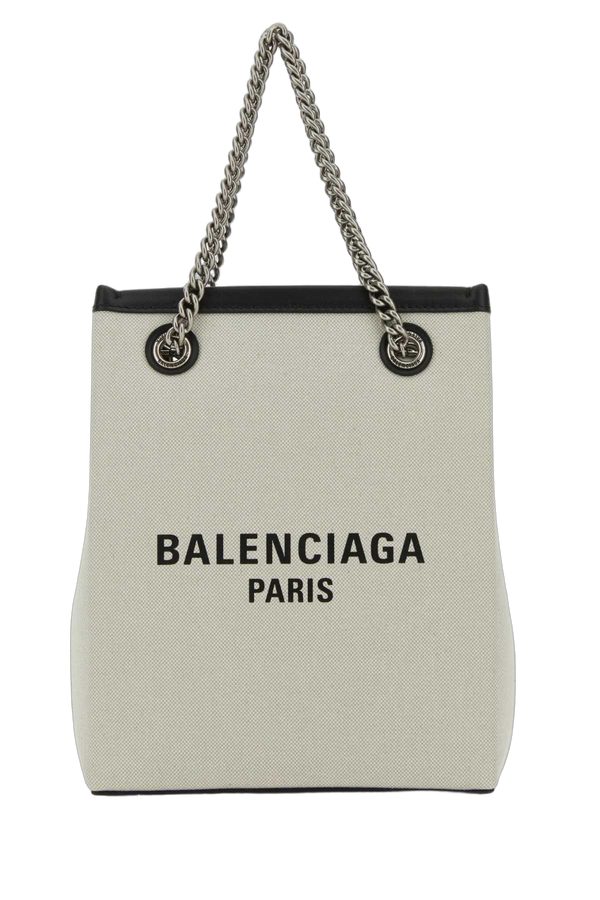 Balenciaga Exterior: 100% Cotton shoulder bag in beige