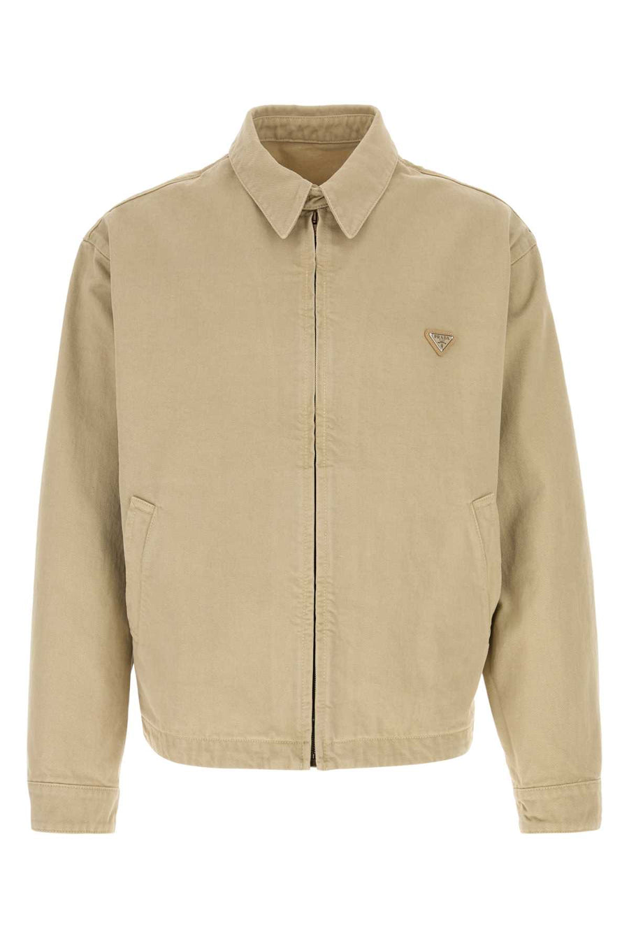 Sand Denim Jacket Exterior. Cotton Giubbini