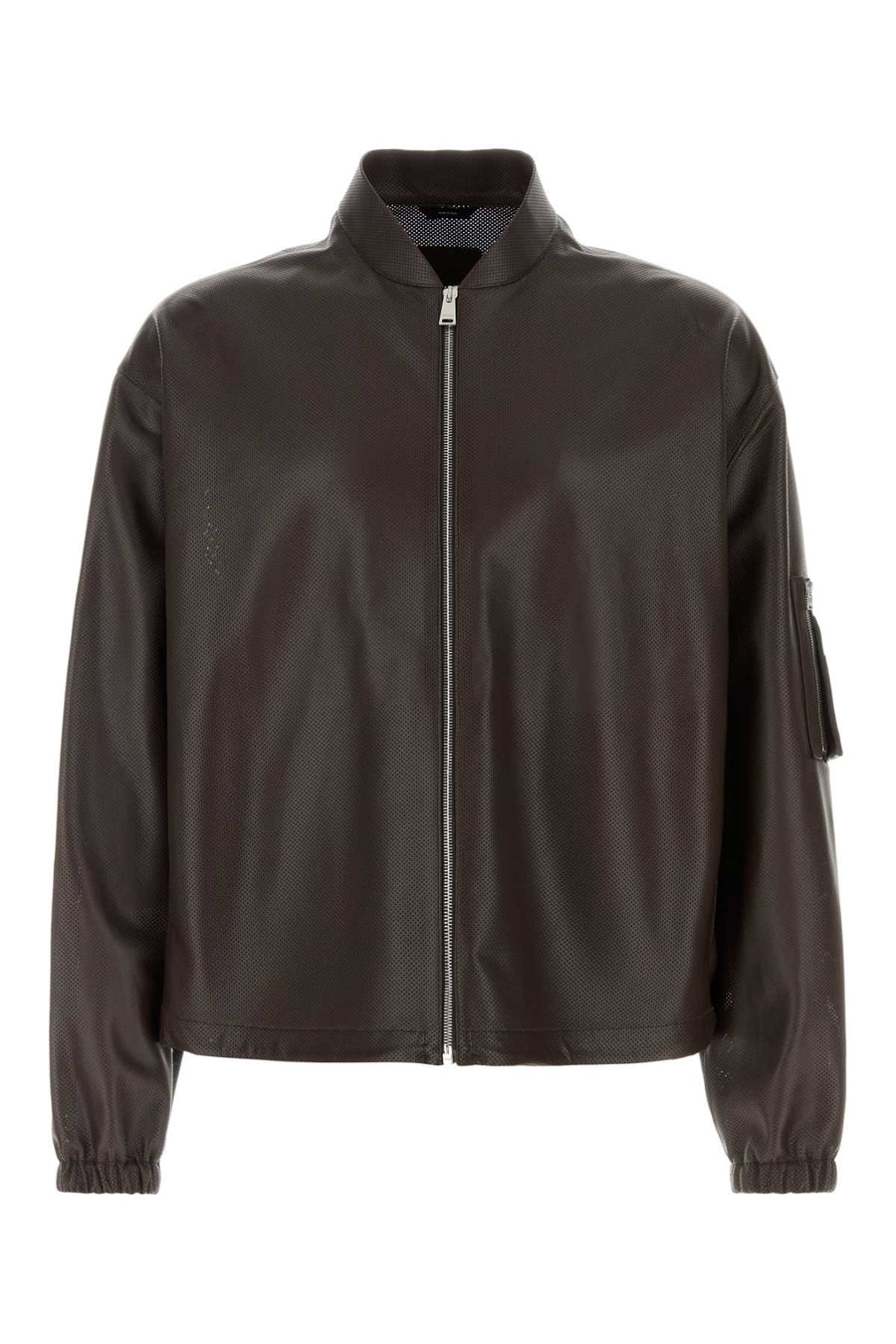 Chocolate Nappa Leather Bomber Jacket Moka Exterior: Lamb Giacche E Gilet