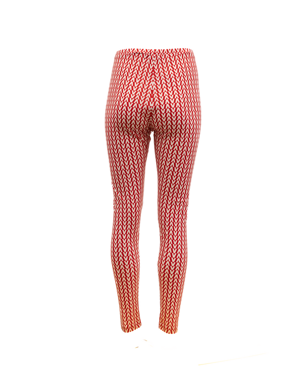 Women Silk Leggings White And Red Clothing