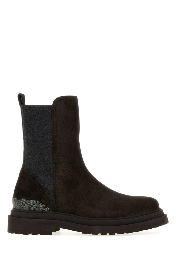 Dark Brown Suede Boots Pepe Stivali