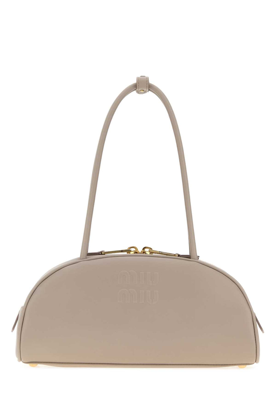 Dove Grey Leather Beau Shoulder Bag Pomice Vitello Borse A Mano