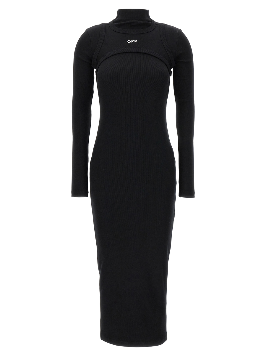 Off-White 97% cotton bodysuit in black
