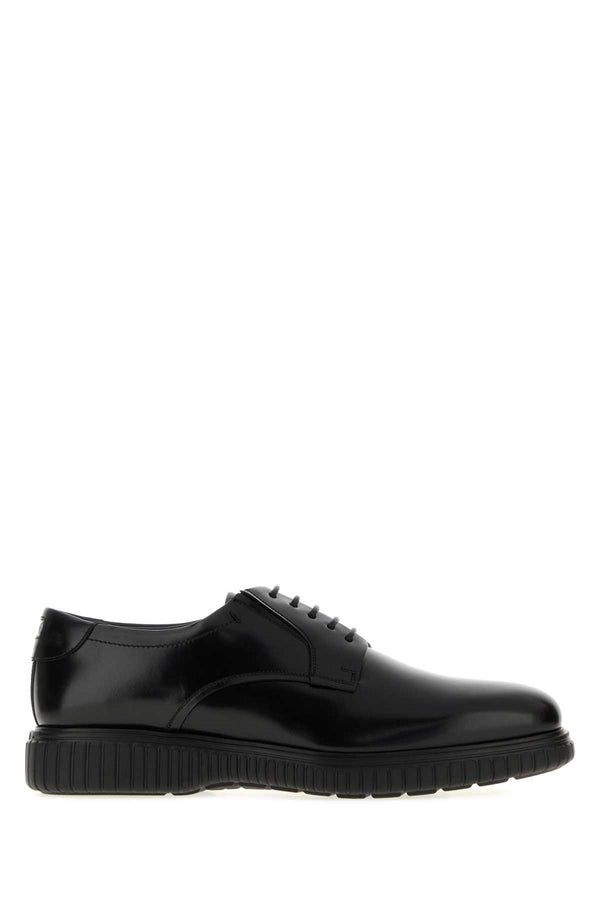 Black Leather Sandro Lace-Up Shoes Neroneronero Mocassini