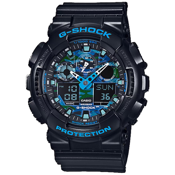 Casio Mens G-Shock Ga-100 Series Blue Watch