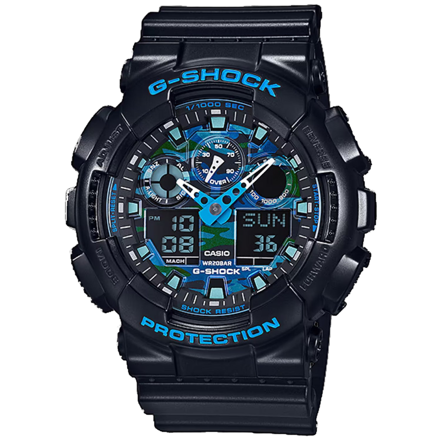 Casio Mens G-Shock Ga-100 Series Blue Watch