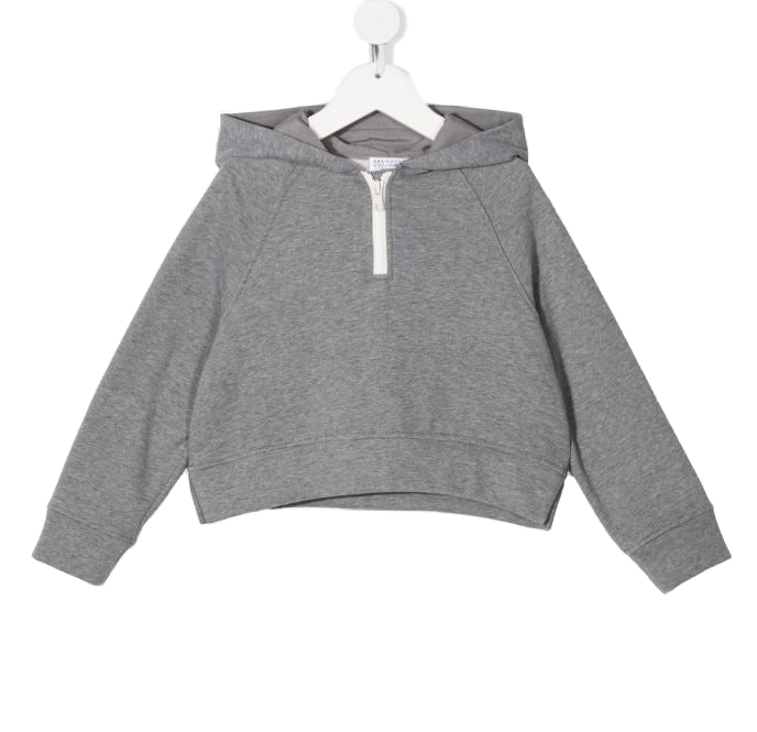 Brunello Cucinelli Outer: Cotton 100%; Lining: Acetate 74% hoodie in grey