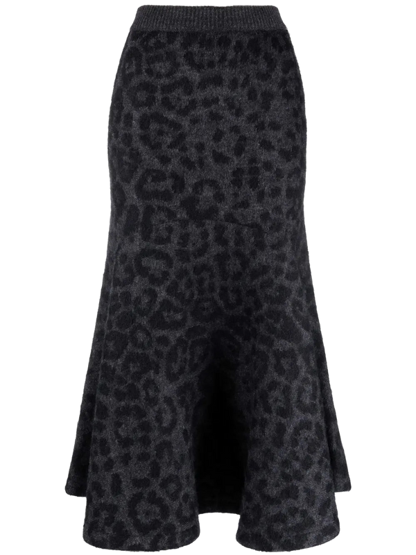 Valentino mohair-wool blend skirt in gray