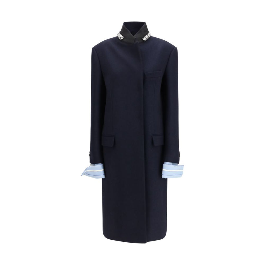 Blue Wool Oves Aries Coat Clothing