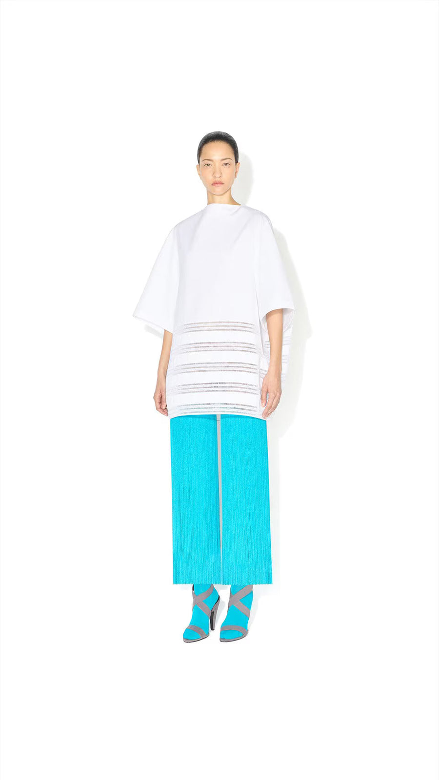 Maison AlaïA Cotton poplin dress in white