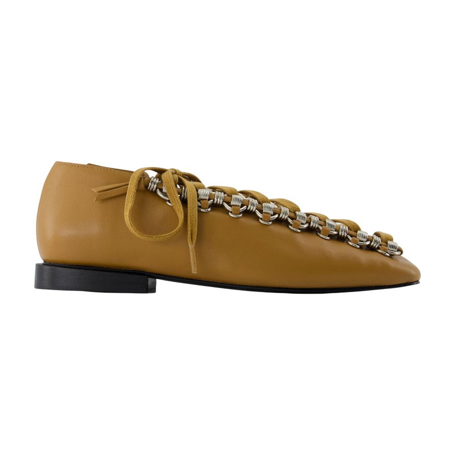 Toga Pulla Calfskin ballerina in khaki