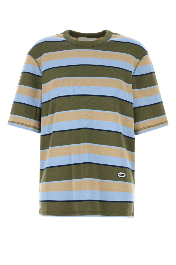 AMI Paris Sleeves 100% Cotton t-shirt in green