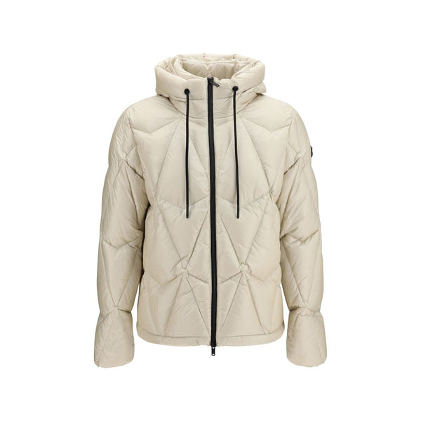 Beige Nylon Full-Length Jacket Clothing