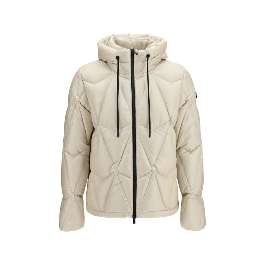 Beige Nylon Full-Length Jacket Clothing