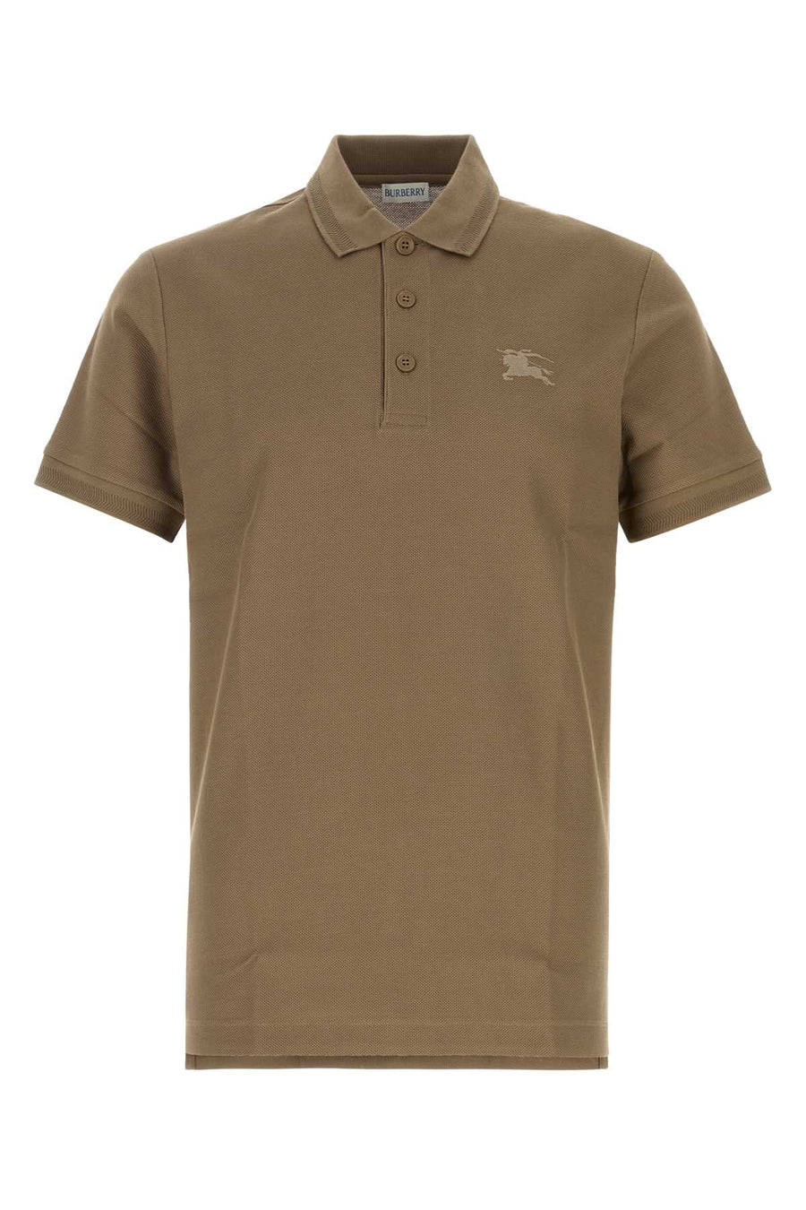 Mud Piquet Polo Shirt Claybrown Exterior: Cotton T-shirt