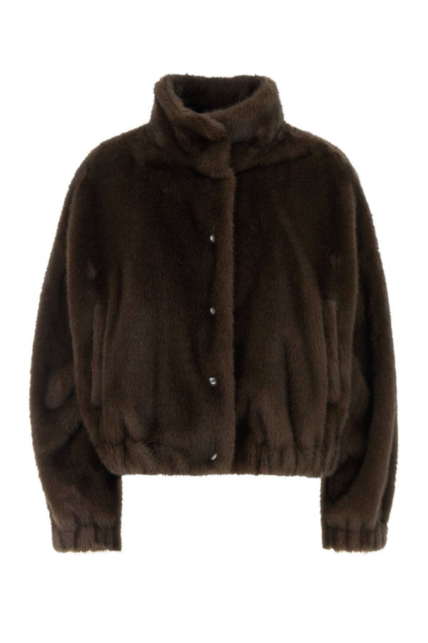 Brown Nemone Eco Fur Coat Visone Pellicce