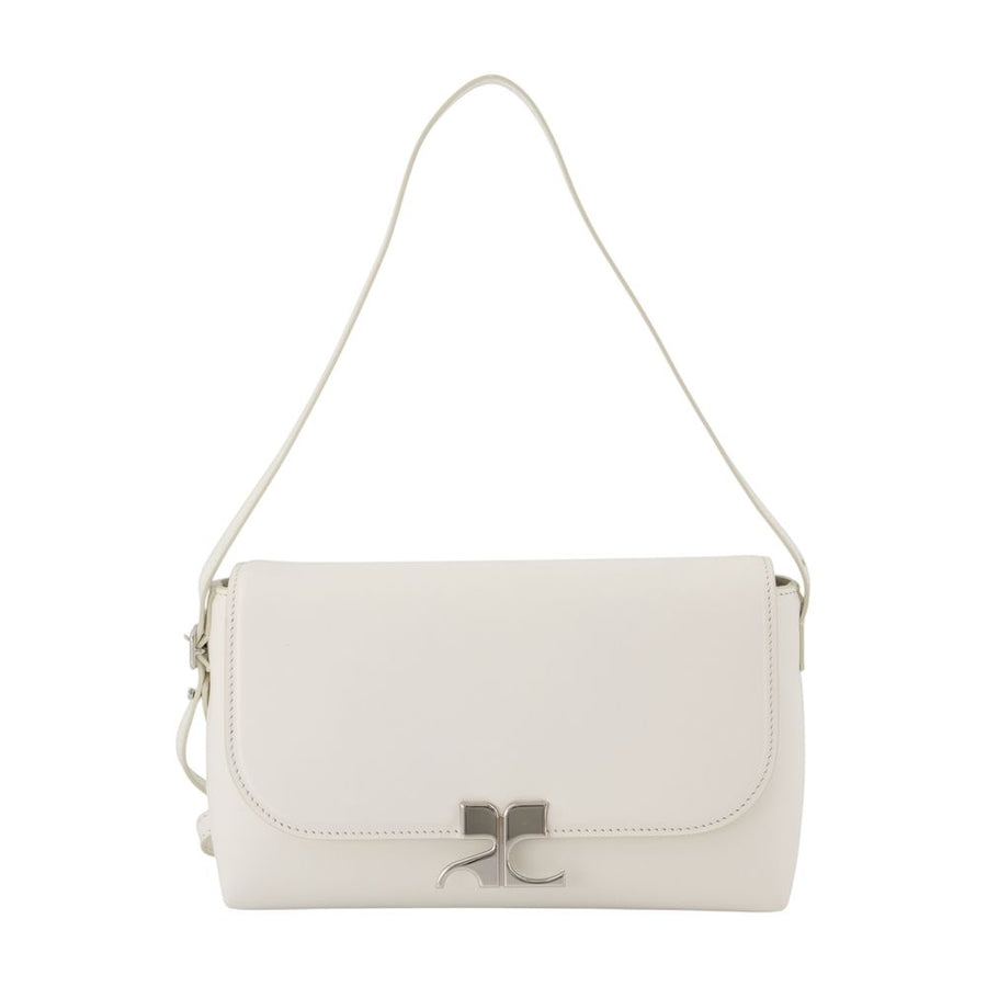 Courreges cowhide shoulder bag in white