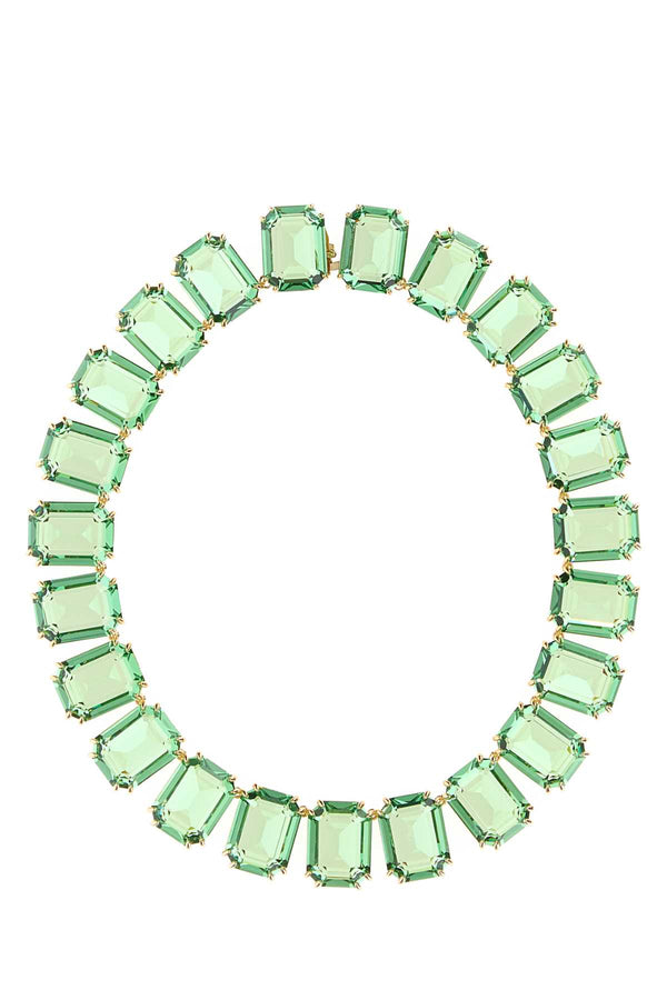 Swarovski Metal Finishing color: Gold necklace in green