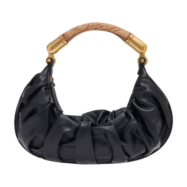 Balmain calfskin hobo bag in black