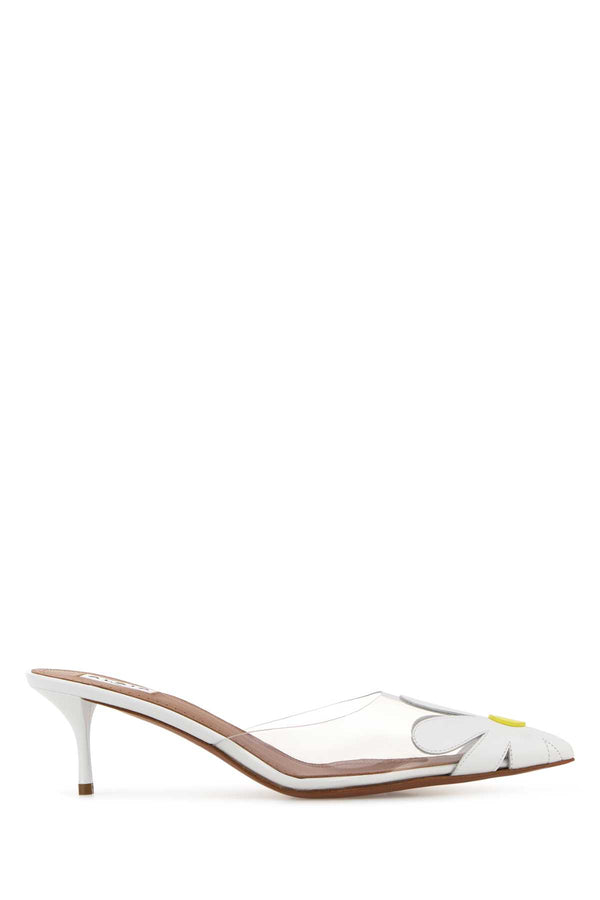 White Pvc And Leather Mules Citronblanc Mocassini