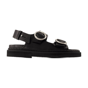 AMI Paris calfskin sandal in black